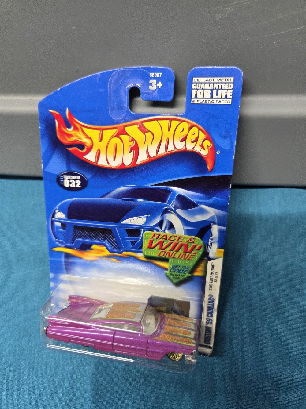 Hot Wheels 2002 First Editions Custom 59' Cadillac Purple Car